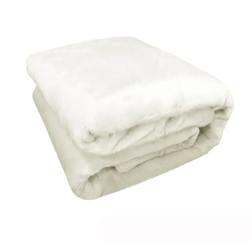 Canine Faux Fur Throw Rug 127 x 152 cm White Chihuahua