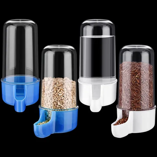 4 Pieces Automatic Bird Feeder Bird Cage Water Dispenser Bird Water Feeder Feeder Bird Accessory Drinker Bottle ( 12 x 5.5 cm)