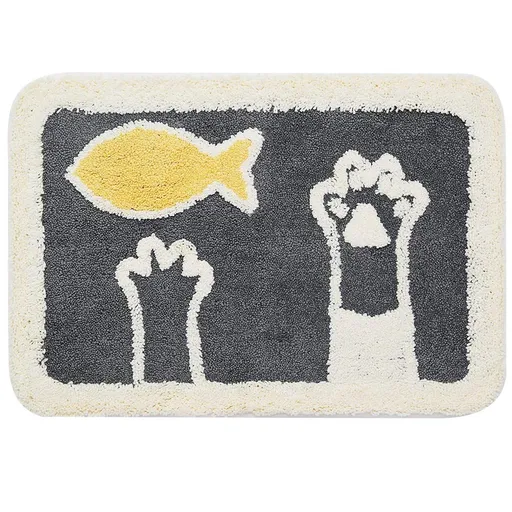 Bath Mat Cute Shower Rug, Machine Washable Fit for Bathtub, Shower and Bath Room, 18" x 26", Cat's Paw