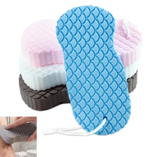4PCS Bath Sponge Gentle Exfoliating 3D Body Scrubber Reusable Colorful for Daily Shower and Bath