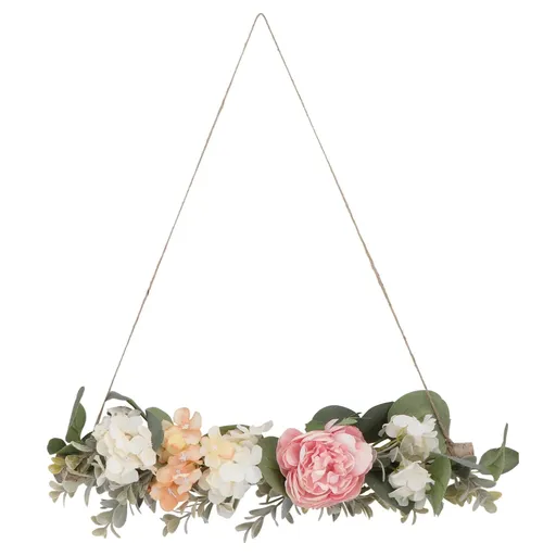 1pc Wall Hanging Flowers Vintage Decor Plant Decor Artificial Flowers Floral Hoop Wreath Hanging Flower Decor Accessory