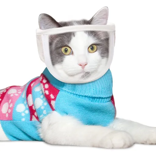Cat Muzzle for Grooming, Breathable Transparent Cat Face Guard, Pet Muzzle for Nail Trimming and Bathing, Cat Mouth Cover
