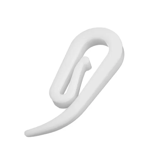 200pcs White Plastic Curtain Hooks for Window Curtain, Door Curtain and Shower Curtain shape plastic curtain hooks