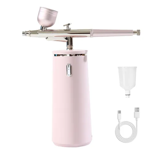Nano Facial Steamer - Rechargeable & Portable High Pressure Face Oxygen Sprayer Machine, 0.3mm Nozzle Micro Mist Skin Hydrator, Essential Water Infusion Facial Spa Treatment - Pink - Size 52*150*150mm