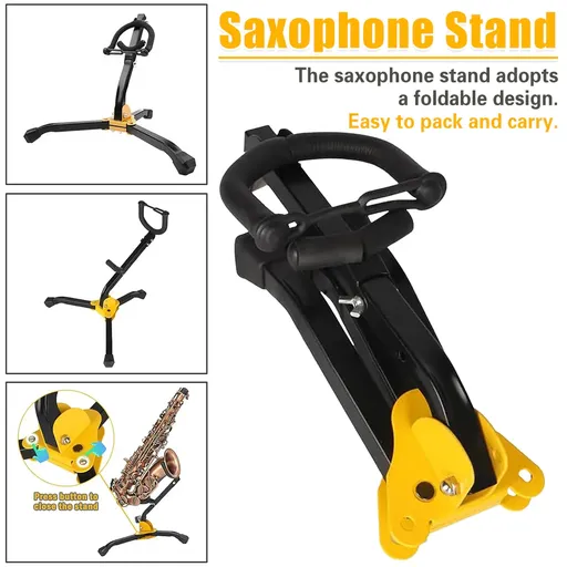 Portable Foldable Alto Tenor Saxophone Stand Stable Non Slip For Music Practice