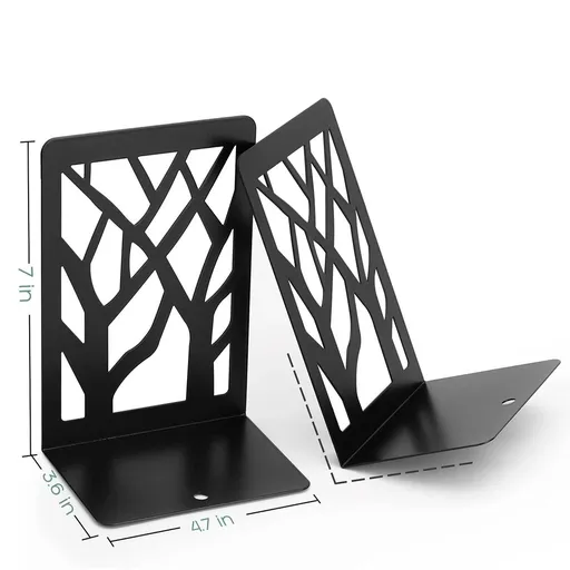 Modern Bookends for Shelves, Non-Skid Book Holder, Heavy Duty Metal Storage for Books, Decorative Book Stopper