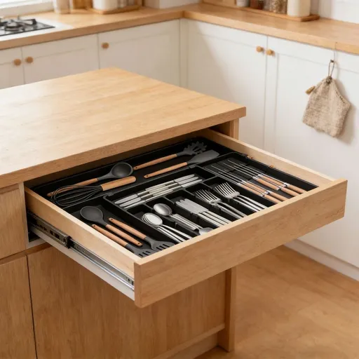 Expandable Kitchen Utensil Drawer Tray Organizer for Silverware and Kitchen Tools 9 Compartments Adjustable Storage Solution for Home Kitchen Organization