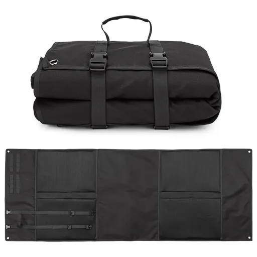 Black Portable Tactical Shooting Mat - Lightweight Roll-Up Ground Pad for Outdoor Range & Hunting