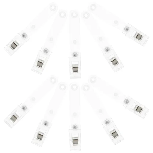 20Pcs Small Id Card Clips with Double Hole Design for Portable Work Badge Use