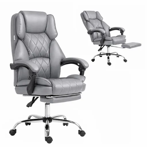 Artiss Executive Office Chair Footrest Grey