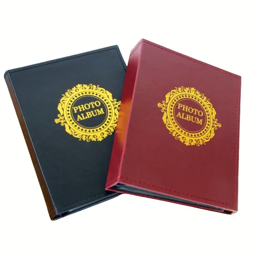 Photo Album Classic 200 Pcs Capacity 4x6 Photos Red and Black