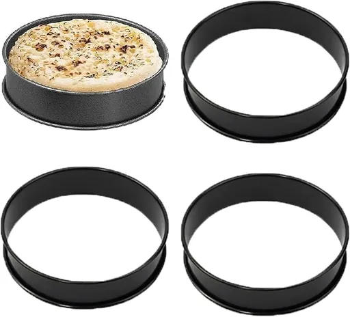 English Muffin Rings, Stainless Steel Crumpet Rings, 4 Pcs 4 inch Nonstick Metal Round Ring Molds with Silicone Oil Brh