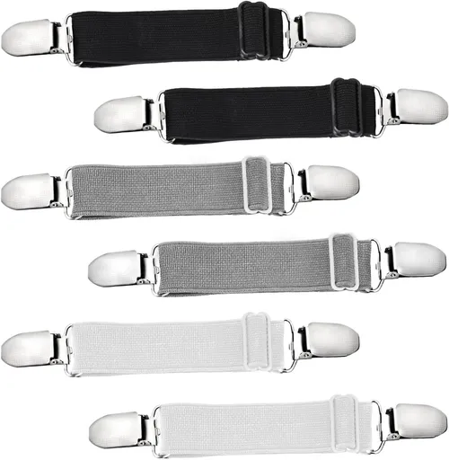 6 Pcs Adjustable Hip Elastic Belt, Elastic Band for Sewing Pant Waist Tightener Pant Belt Clip Women Men Back Cinch for Jeans Pants Dresses