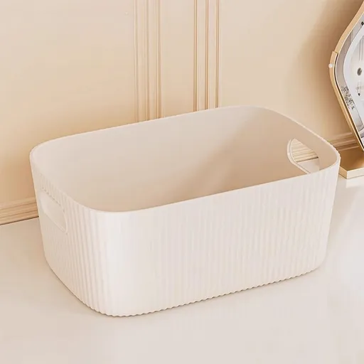Plastic Storage Bins Large Basket Organizer With Handles 30x20.2x12cm For Home Bathroom Kitchen Office