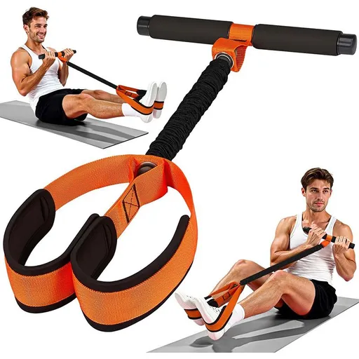 55lb Pedal Resistance Band with Handle for Core & Leg Workout & Home Training - Orange