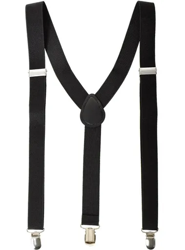 Adjustable Stretchy Black Costume Suspenders
