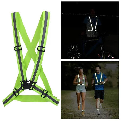 Adjustable Cycling Vest, Reflective Night Gear for Biking, Running & Outdoor Sports