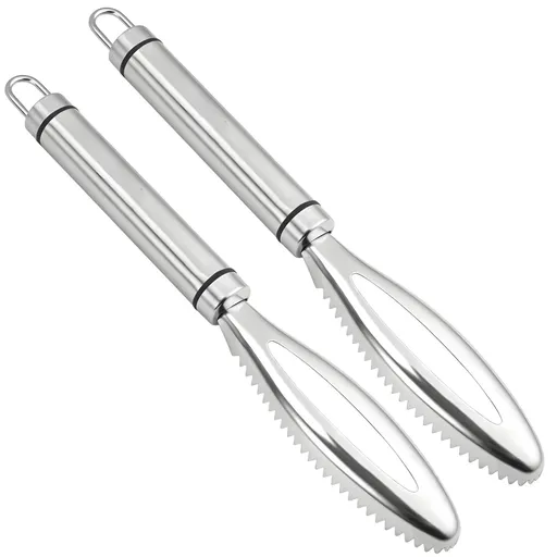 Fish Scale Remover, Stainless Steel Fish Scaler Easy Use Fish Descaler Tool,Fish Scaler Remover Lung Remover for Family Kitchen,Easy to Clean Kitchen Tool 2pcs