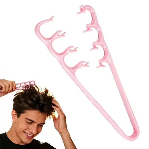 Texture Comb Wide-Tooth Hair Styling Comb for Root Lift, Smooth Upgraded Wide-Tooth Design Creates Root Lift and Fluffy Volume for Short Hair,Bangs,and Daily Styling - Pink - Size 23cm