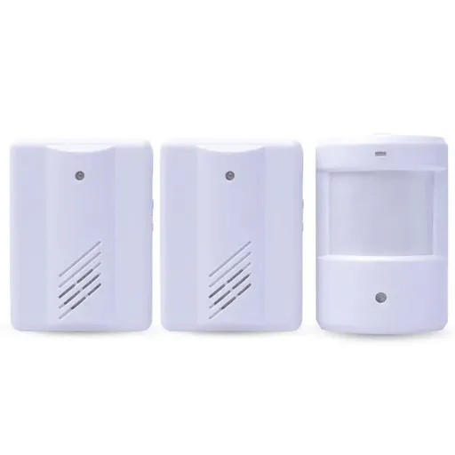 Restaurant Shop Door Entry Wireless Pir Motion Sensor Door Chime Door Bell Alarm - 2 Receivers+1 Sensor