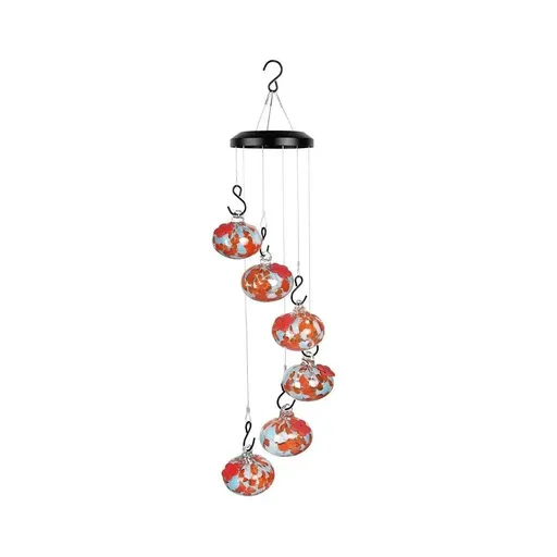 Hanging Hummingbird Feeder Outdoor Garden Nectar Dispenser Attracting Birds - Red Blue