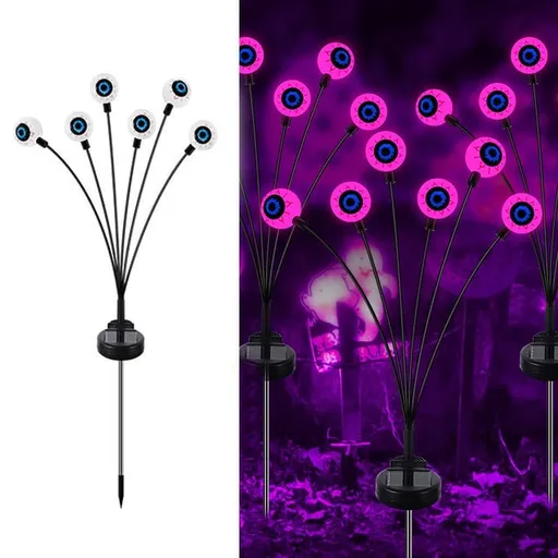 Solar Powered Halloween Eye Lights 1 Pack Waterproof Purple