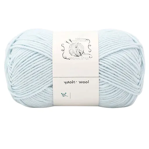 Hand-Knitted Yarn #2 Pure White , 1Pc100G Hand Woven Cotton Yarn Soft Crochet Yarn for Hand Knitting Warm Sweater Sofa Cushion Scarf Diy Light blue