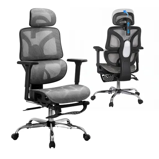 Artiss Ergonomic Office Chair Footrest Grey