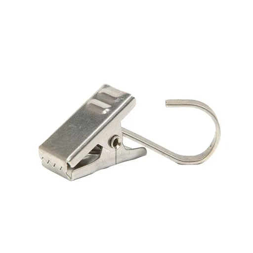 50PCS Stainless Steel Curtain Clip Hooks Strong Load-bearing Shower Accessories - Silver White