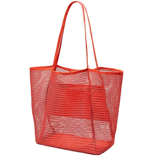 Beach Bag for Women Mesh Beach Tote Bag Casual Large Foldable Shoulder Handbag Bag for Vacation VERSATILE USE