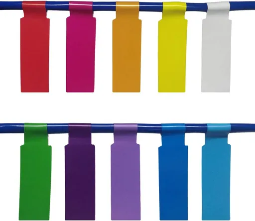 300 Tear Resistant Pcs Colorful Waterproof Cable Labels, Self Adhesive and Printable - 10 Sheets (300 Labels), 10 Assorted Colors