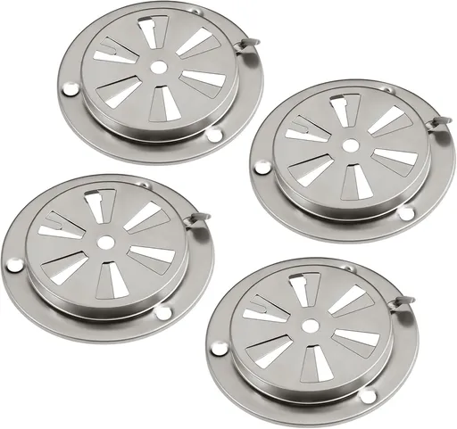 Stainless Steel BBQ Smoker Air Vent - Adjustable Grill Damper for Controlling Airflow - Replacement Parts for Grill and Smoker Vents - 4 Packs