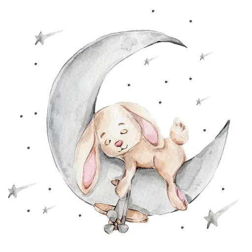 Nursery Wall Decal with Sleepy Bear for Baby Nursery Decor Cartoon Grey Ballet Rabbit with Heart Balloon Wall