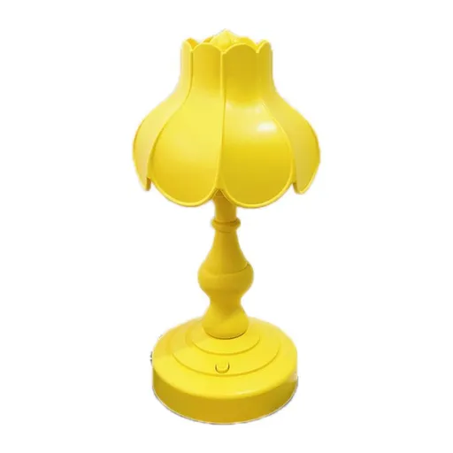 Desk Lamp Retro Lotus Leaf Ingenious Lovely 3 Light Sources Small Table Night Lamp for Girls Bedroom Yellow