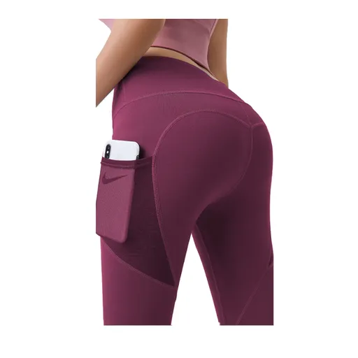 Hod Health & Home High Waist Tummy Control Yoga Leggings With Pocket For Women - Red - Xl