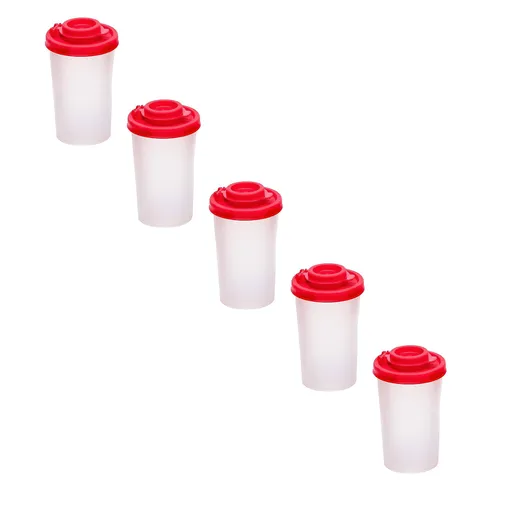 5 Pieces Salt And Pepper Shakers Moisture Proof, Plastic Salt Shakers, Salt Shaker To Go Camping Picnic Outdoors Kitchen Lunch Boxes, Red