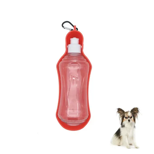 Dog Water Bottle Portable 500ml Dog Walking Travel Bottle Leak Proof Foldable Puppy Water Dispenser with Clip for Puppy Small