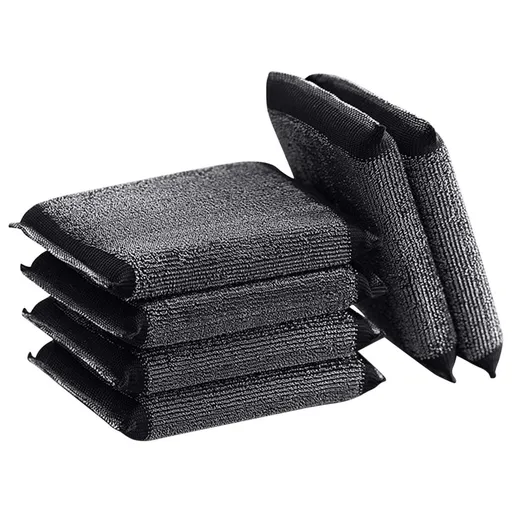 Stainless Steel Scrub Sponges for Pots and Pans | Heavy-Duty Kitchen Cleaning Pads | 6-Pack Dishwashing Sponge Cloths with Mesh Texture | 13x8.5cm Multi-Purpose Scouring Pads