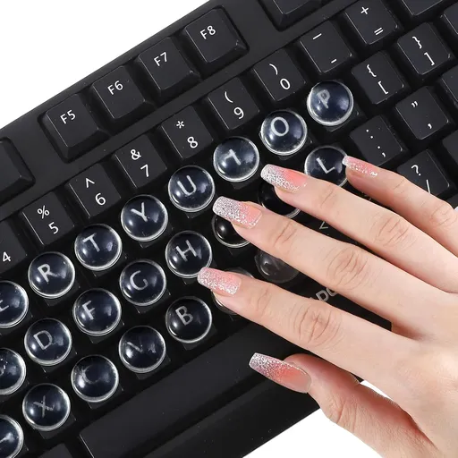 72 Pack Clear Silicone Keyboard Stickers, Raised Key Covers for Typing with Long Nails, Laptop and Computer Keyboards