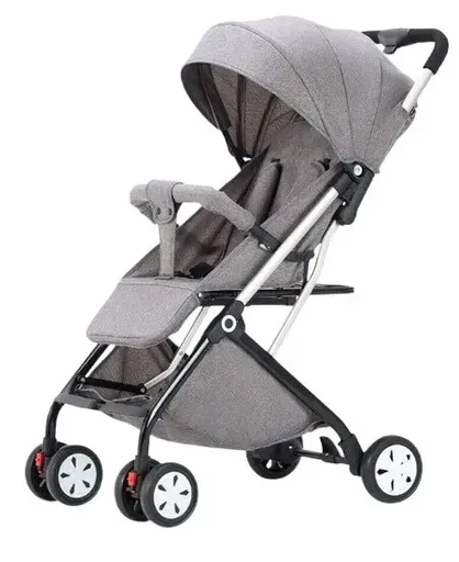 Lightweight Compact Baby Stroller Pram in Black and Grey – Foldable Travel Design
