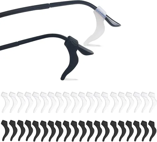 20Pairs Glasses Anti-slip Silicone Ear Clip, Glasses Holder With Storage Box, Safety Eyewear Retainers, Eyeglass Ear Grips for for Sports Glass Sunglasses Reading (10 Black 10 white)