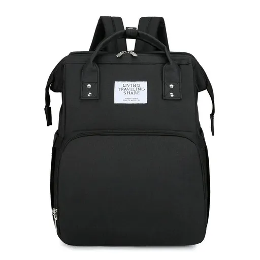 Convertible Baby Bed Diaper Backpack, Waterproof Oxford Multifunction Mommy Bag, 3-Way Hand/Shoulder/Backpack for Travel and Outdoor Use - Black