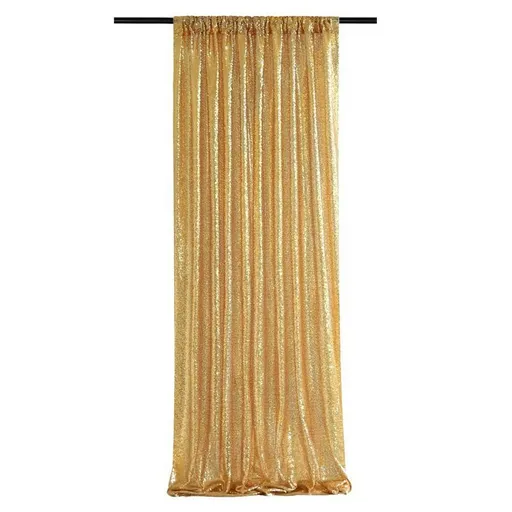 Gold Sequin Backdrop Curtain Party Wedding Photo Booth Background Panel 8FT x 2FT