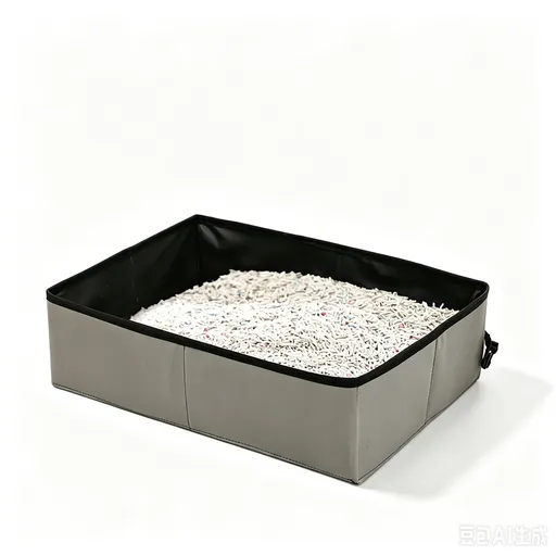 Portable Foldable Cat Litter Box for Travel,small grey