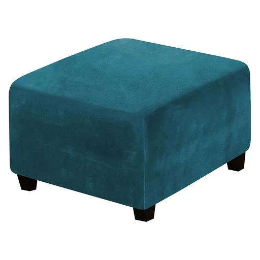 Velvet sofa cover, extendable footstool cover, detachable footstool sofa cover, folding storage stool furniture protective cover (dark blue)
