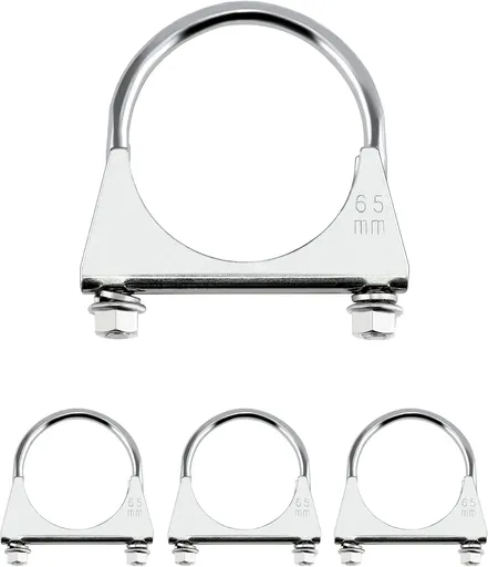 Zinc-Plated Carbon Steel U-Bolt Clamp 2.5" – 4 Pack Fits 2.5" OD Pipes for Exhaust, Muffler & Gate Connection