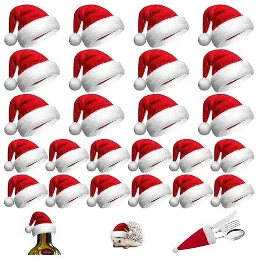 24 Pack Mini Christmas Hat Decorations