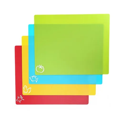 4pcs Food grade PP thin plastic cutting board, household anti slip thin cutting board, outdoor portable square fruit cutting board