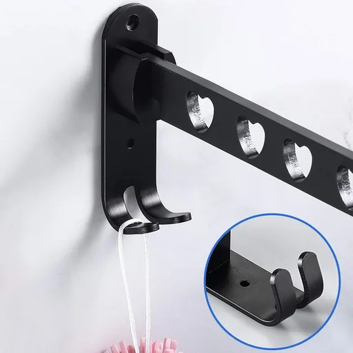 Clothes Wall Mounted Collapsible Degree Rotation for Bedroom Living Room Balcony Bathroom Aluminum Alloy