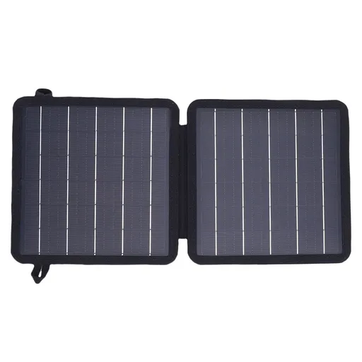 10W Portable Solar Charger 5V Monocrystalline Foldable Solar Panel with USB C USB A Outputs Compatible with Cell Phone Tablet IP67 for Camping Hiking